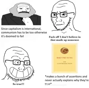 wojak, soyak, calarts, bald, beard, book, chinktok, communism, glasses, karl marx