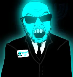 feraljak, glowie, blue, blue skin, earpiece, glasses, glowing, mossad