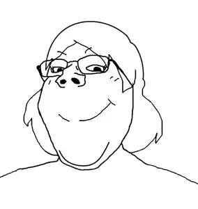 gapejak, female gapejak, femjak, chin, double chin, fat, female, femjak, glasses, hair