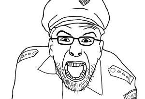policejak, clothes, ear, glasses, hat, idubbbz, looking at you, open mouth, police, police hat