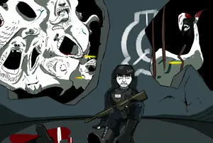 a24 slowburn soyjak, bernd, chudjak, ack, blood, body horror, crying, destruction, firearm, hanging