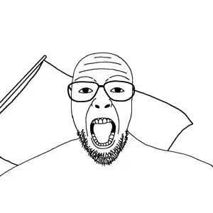 fatbvllorsomething, patriotjak, beard, clothes, flag, glasses, looking at you, open mouth, soyjak, transparent background