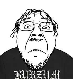 bernd, burzum, closed mouth, clothes, glasses, metal (music), sad, soyjak, stubble, tshirt
