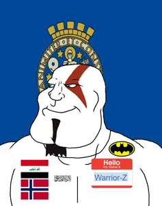 kratos, tacoblimp, mexigemmy, gemmy, a10 eyes, afghaferretn, animal, arabic text, beard, blue eyes