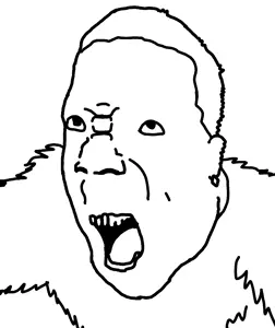 classic amerimutt, amerimutt, aryan, 4chan, a10 eyes, angry, black skin, cuck, gorilla, monkey