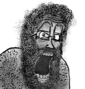 unpaintbucketable nigger, angry, glasses, shading, shadow