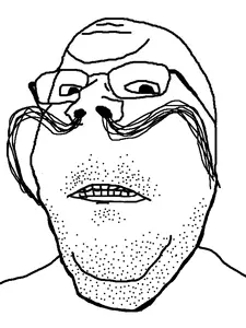 gapejak, angry, glasses, nose hair, shaved, soyjak, stubble