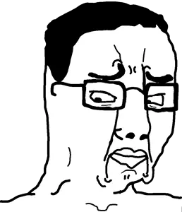 chudjak, concerned, eyebrows, frown, glasses, looking to the left, sad