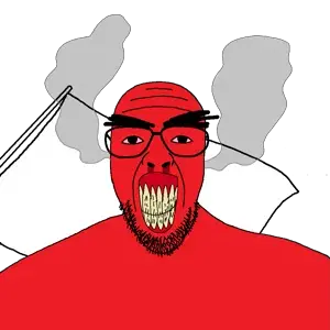 patriotjak, beard, blood, clothes, crooked teeth, flag, glasses, looking at you, rage, red skin