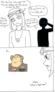 soytan, meximutt, chinkaryan, chinkmutt, mexiaryan, 2soyjaks, black skin, blush, comic, eskimo