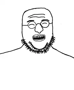 happyjak, bald, bushy eyebrows, chin, closed eyes, coal, double chin, eyebrows, glasses, lips