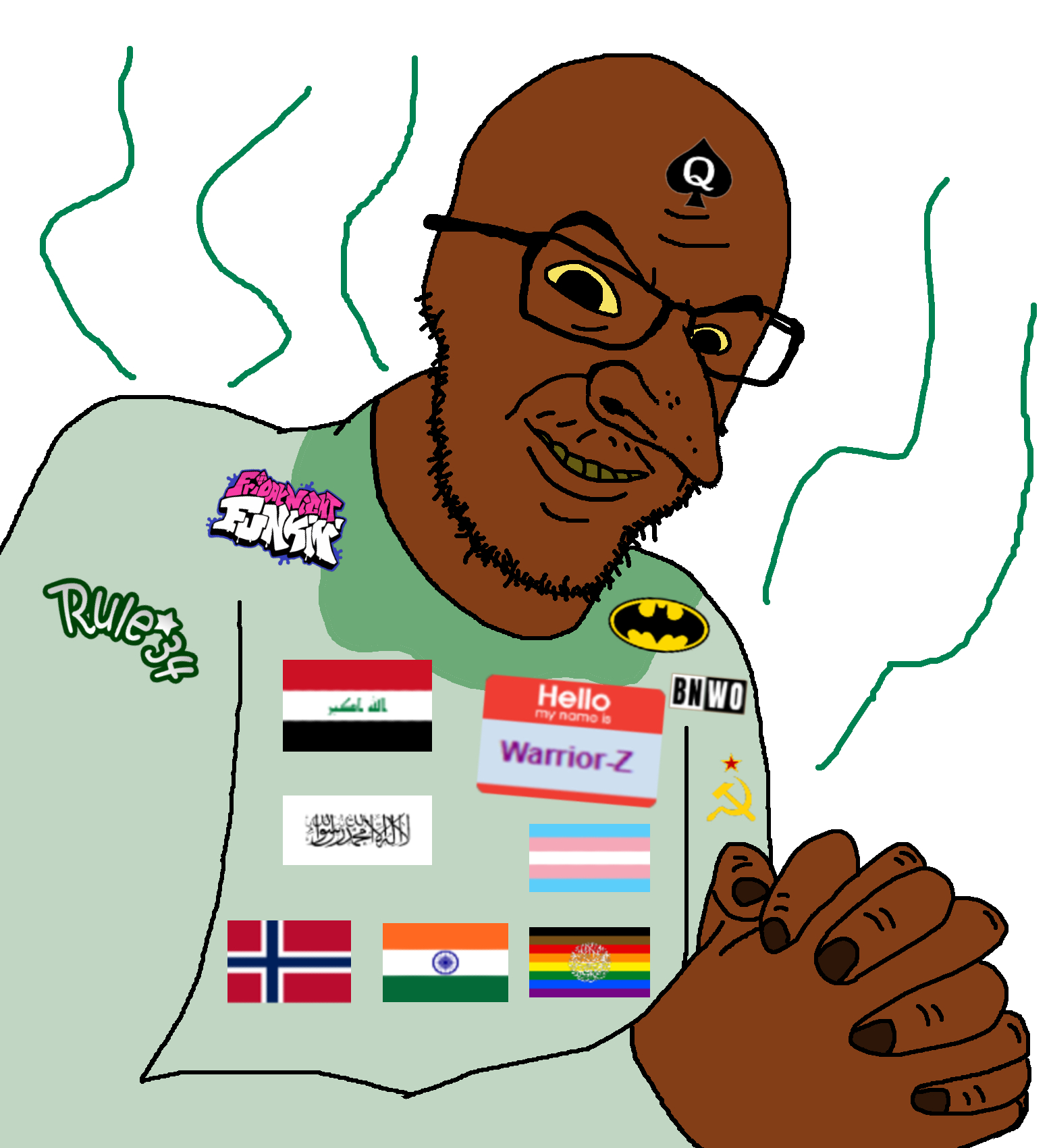 kratos, feraljak, feral merchant, slopjak, afghanistan, asian, bnwo, commie, communism, flag