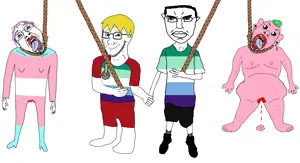nate higgers, bernd, chudjak, soyak (smug), natejak, ack, chud, gay, gay flag, hanging
