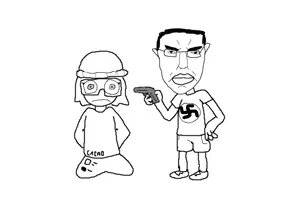 chudjak, animated, anti soytan, gun, swastika, weapon