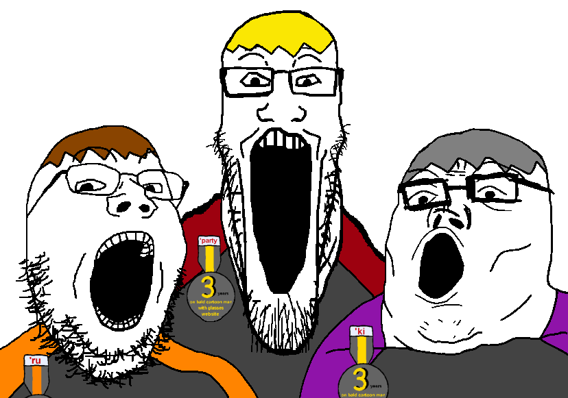 dan, james, nate higgers, gapejak, markiplier soyjak, tony soprano soyjak, natejak, soyjak trio, 3soyjaks, badge