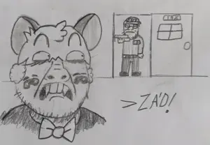 bernd, markiplier soyjak, neutralplier, 'za, bowtie, discord, discord logo facial mark, dominos pizza, door, drawing