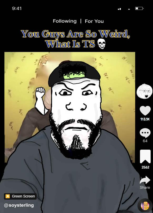 markiplier soyjak, 1soyjak, angry, beard, black eyes, buff, cap, closed mouth, clothes, disgusted