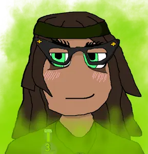 soytan, beanie, brapjak farty, brown hair, brown skin, closed mouth, clothes, green eyes, hair, hat
