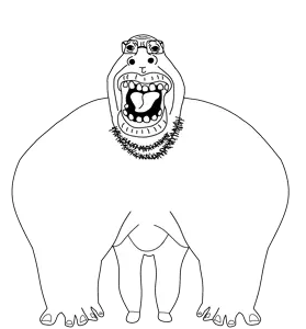 hippojak, body, forehead mark, glasses, hands, nose, stubble, transparent background, uncolored skin