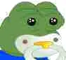 pepe, amphibian, animal, baby, clothes, frog, green skin, pacifier, small eyes