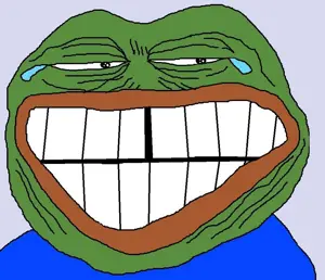 front-facing laughing pepe with exagerated teeth.jpg