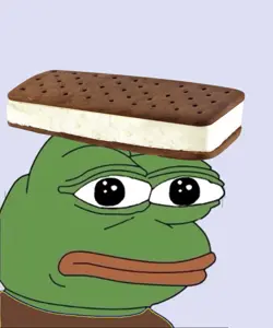 pepe, pepe hat, amphibian, animal, brown shirt, frog, green skin, ice cream biscuit