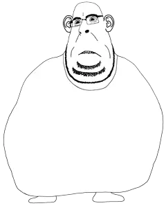 cobson, blobson, hornyson, angry, biting lip, clothes, distorted, ear, fat, frown