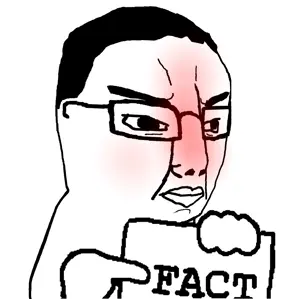 chudjak, distorted, fact, fact sign, glasses, hair, hands, nasolabial folds, red face, sign