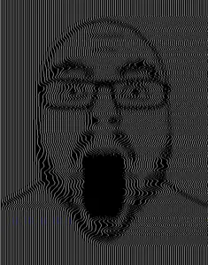 flartson, animated, glasses, open mouth, stubble