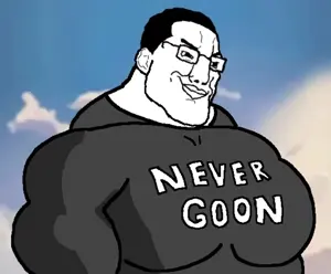 chudjak, chudjak front, muscular chud, animated, buff, closed mouth, clothes, front view, glasses, hair