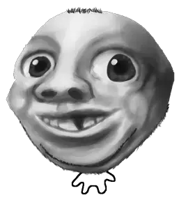 cannedpocket, gapejak, nathaniel, wholesome soyjak, baby, deformed, full body, hair, realistic, shading