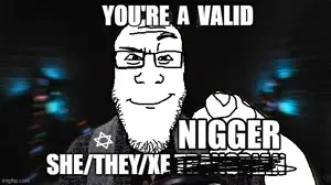 soyia agent, markiplier soyjak, nigger, pointing, pointing at viewer, raised eyebrow, smirk, smug, star of david