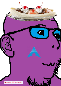 blabberson, banana, banana split ice cream, closed mouth, developer, food, fruit, glasses, ice cream, magenta skin
