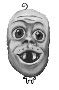 cannedpocket, a24 slowburn soyjak, jacobson, baby, big head, deformed, full body, hair, mustache, realistic