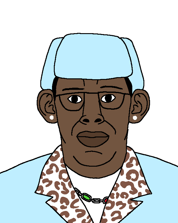 chudjak, the creator, big lips, black skin, chain, ear, earrings, homosexual, glasses, jacket