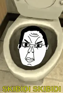 chudjak, chudjak front, animated, glasses, looking at you, subtitles, text, toilet, skibidi toilet
