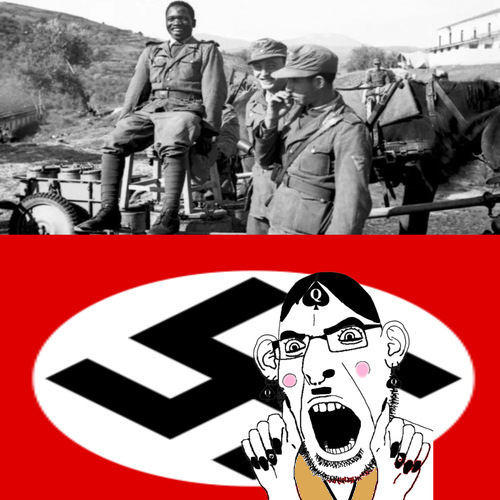 cobson, spadeson, spadeson, adolf hitler, black skin, ear, earring, germany, nazi flag, nazi germany