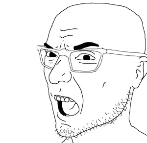 romanjak, angry, beard, forehead lines, forehead wrinkles, glasses, mouth, nuvariant, open mouth, soyboy