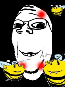 gapejak, impish soyak ears, emmanuel, impish bee, wholesome soyjak, animal, bee, bug, deformed, insect