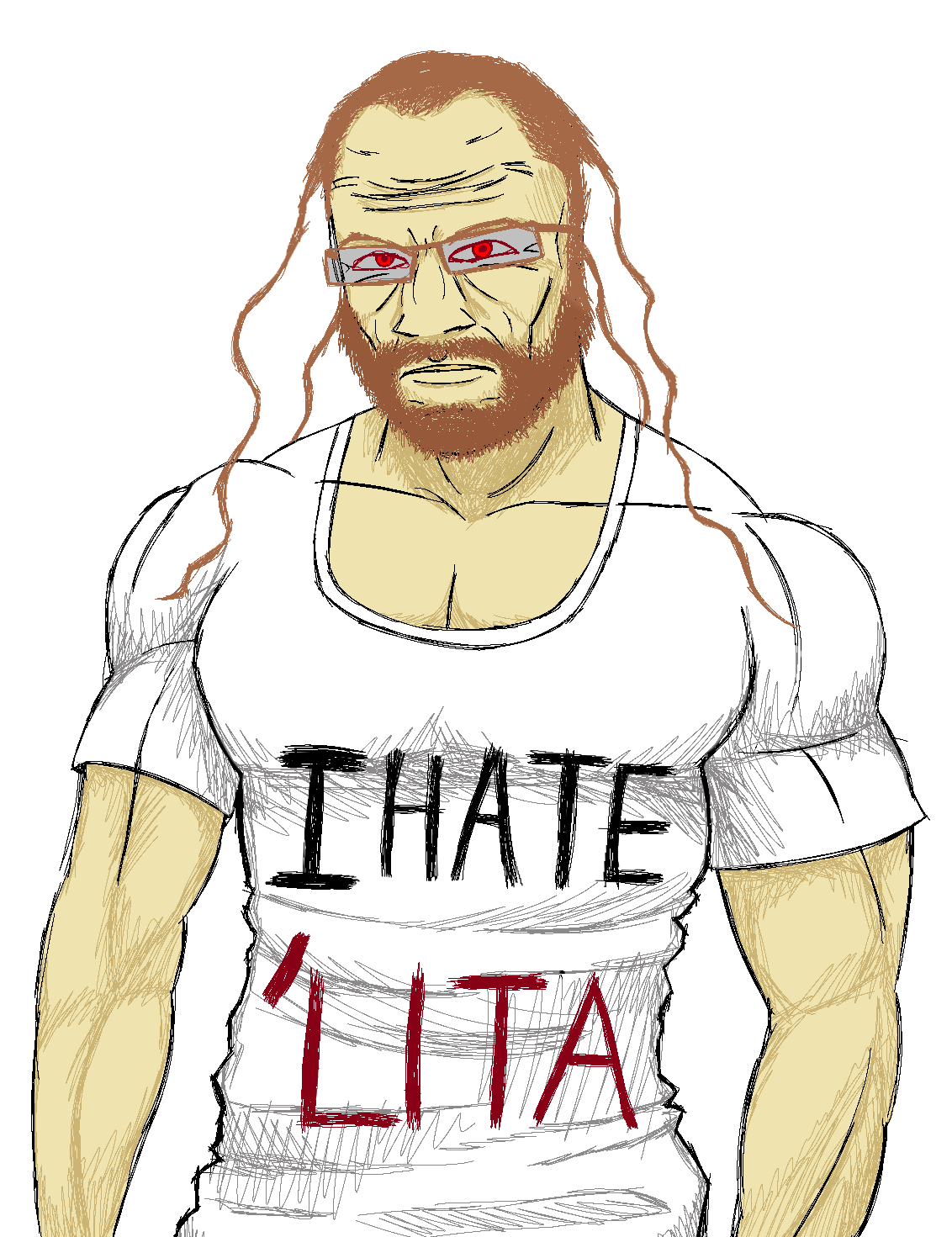 markiplier soyjak, science lover, punisher face, anger, anti soylita, bleed, blood, buff, fury, i hate