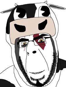 kratos, cobson, modern cobson, animal, costume, cow, dairy bastard, glasses, scar, skin