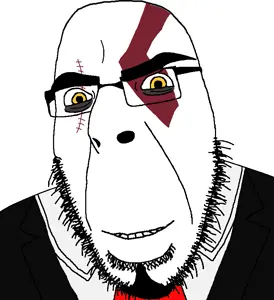 kratos, cobson, modern cobson, clothes, costume, glasses, necktie, scar, skin, smile