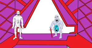 angry soyjak, cobson, 3soyjaks, angry, buff, censored, drawn background, full body, gem, gem skin