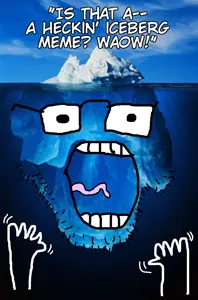 iceberg goldstein, soyak, arm, glasses, hands, hands up, iceberg, irl background, open mouth, reddit