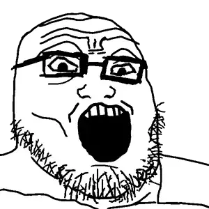 markiplier soyjak, tony soprano soyjak, sopranoplier, fusionjaks, merge, open mouth, uncolored skin