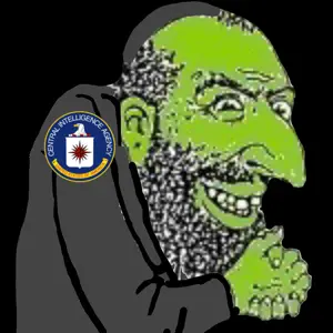 happy merchant, glowie, cia nigger, evil, glowing, green skin, jewish nose, jude, nose, rubbing hands