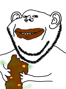 impish soyak ears, arm, coprophagia, ear, eating, hands, holding object, holding poop, poop, smile