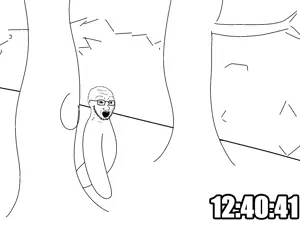 gapejak, soyak, wholesome soyjak, 2soyjaks, animated, drawn background, forest, fresno nightcrawler, glasses, moving