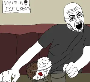 unknown, 5soyjaks, arm, beard, clothes, food, glasses, hands, ice cream, mexico