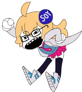 soyak, female, full body, glasses, knowyourmeme, open mouth, soyjak